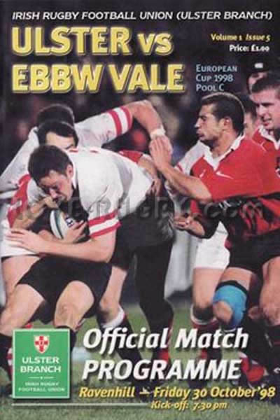 1998 Ulster v Ebbw Vale  Rugby Programme